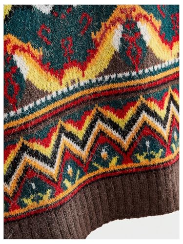 Men's Tribal Print Sweater Vests V Neck Sleeveless Knitted Tank Tops Streetwear4