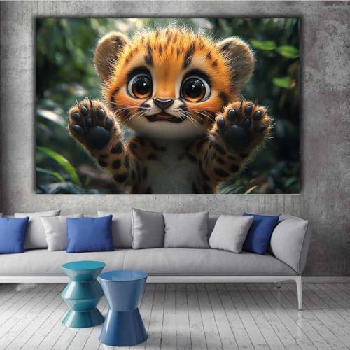 Impression toile bébé guépard TERUEA cadeau décoration murale originale