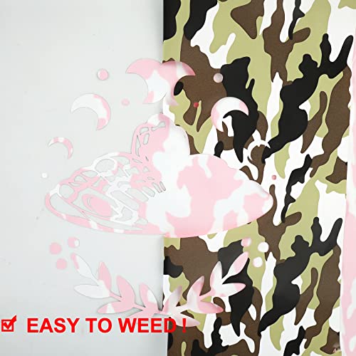 Image of FUNKAKA HTV Heat Transfer Vinyl Rolls, Camo Army Earthy, 12 inch x 9ft | Iron on Vinyl for T-Shirt, Stretchy PU HTV Vinyl for All Cutter Machines Easy to Cut & Weed for DIY Art Crafts Fabric