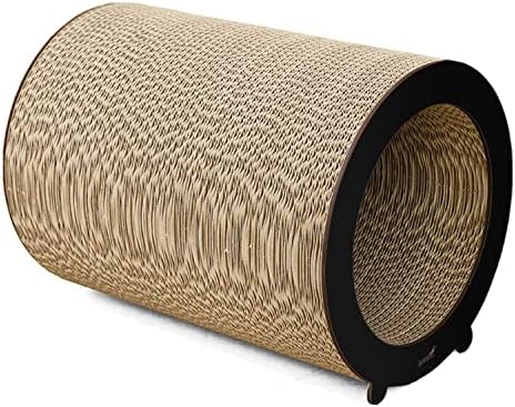 CAT CENTRE Black Cat Scratcher Cardboard Handmade Deluxe Scratching Pad Tunnel 37cm Safe Eco-Friendly Premium Wooden Front & Back Corrugated Elegant Colours Kitten Furniture Lounge Play Bed Area