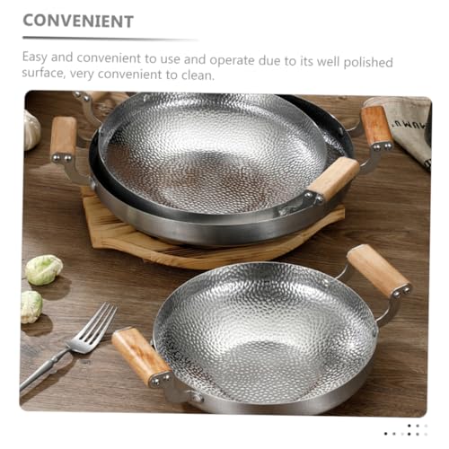 Sartén Wok de Acero Inoxidable con Mango de Madera miniatura 7