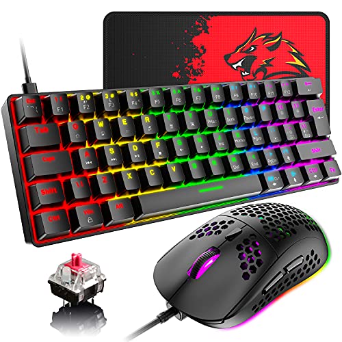 Teclado Mecánico Gamer 60% con Mouse USB