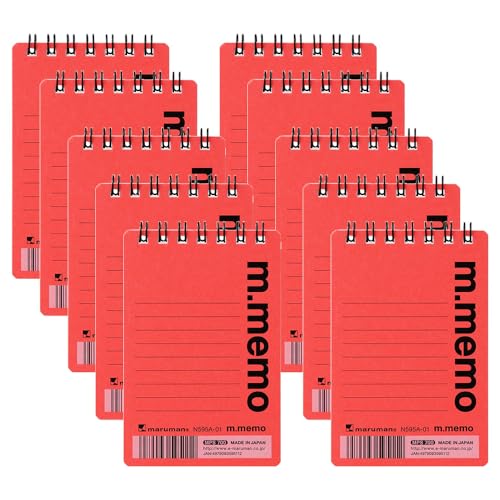 Papeterie Maruman A7 00498706 carnet haut de gamme rouge règle horizontale de 6 mm