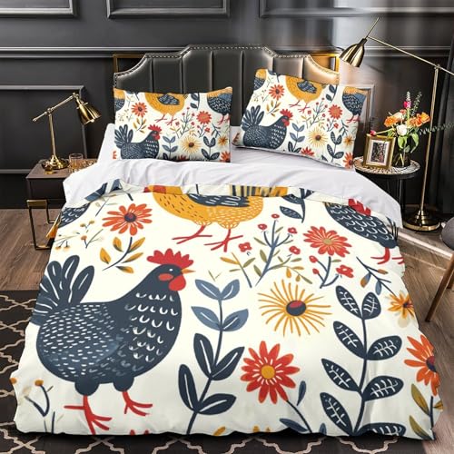 Housse de couette poussin 3D avec fermeture éclair microfibre douce - 4