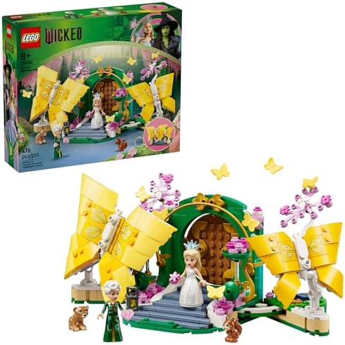LEGO Wicked Glinda's Wedding Day Building Toy - Pretend Playset with 2 Minidolls, 2 Animal Toy Figures, & 2 Poseable Butterflies - Building Blocks for Kids, Ages 8+ - Gift for Girls & Boys - 75688