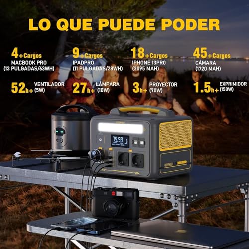 Miniatura 9 de Vtoman Jump 600x Estación De Energía Portátil, 600w - 299wh Batería Lifepo4 Generador Eléctrico, Salida Dual Pd 60w Typ-C, Capacidad Ampliable A 939wh De Generador Solar Para Acampada, Autocaravana