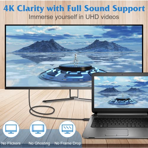 USB C to HDMI Cable 6ft, [USB 3.1 Type C to HDMI 4K, High-Speed] USB Type C to HDMI Cable for Home Office, [Thunderbolt 3 Compatible] Compatible with LG K92 5G