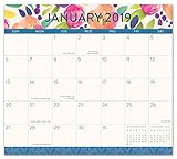 Orange Circle Studio 2019 Magnetic Monthly Calendar Pad, August 2018 - December 2019, Bold Blossoms