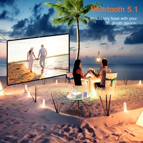 Auking Projector With Wifi And Bluetooth, 2023 Upgraded 5G Native 1080P Projector 4K Supported With 100’’ Screen And Tripod, 380Ansi Outdoor Projector Compatible With Android/Ios/Hdmi/Usb/Tv Box #TOP4