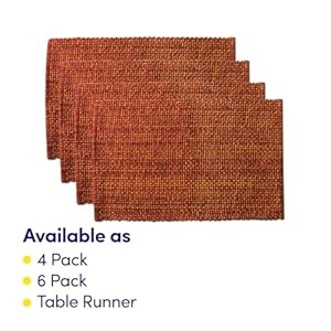 Sweet Home Collection 100% Cotton Placemats for Dining Room Rectangle Two Tone Woven Fabric 13" x 19" Soft Durable Table Mat Set, Set of 4, Rust Sweet Home Collection 100 Cotton Placemats for Dining Room Rectangle Two Tone Woven Fabric 13 x 19 Soft Durable Table Mat Set Set of 4 Rust