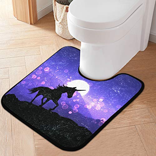 Badezimmerteppiche und -matten-Set, 2-teilig, 3D-Einhorn-Duschvorleger + WC-Vorleger aus weichem Plüsch, Mikrofaser… – Bild 6