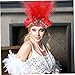 Vistnale Showgirl Headpiece Feathers Sparkling Rhinestones Mardi Gras Headband Carnival Headpieces for Women Costume Party, Red|Fashion Headbands