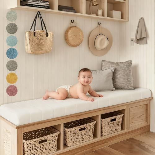 Coussin de banc imperméable et anti-rayures avec housse amovible durable - 7