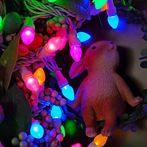 Bohon Easter Lights String 50 Led Multi Color Christmas Lights White Wire Pastel String Lights Plug In For Bedroom Indoor Patio Wreath Carnival Easter Decorations Outdoor (C3 Glass Bulbs) #TOP4