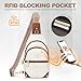 SYTRAH Anti Theft Crossbody Bags for Women, RFID Sling Bag Travel Purse, RFID Cross Body Purses Chest Bag for Travel Beige Brown
