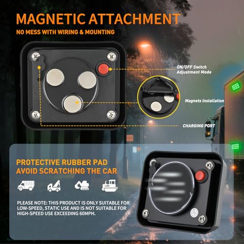 Image of Nilight 12LED Magnetic Wireless Trailer Lights 2PCS Green