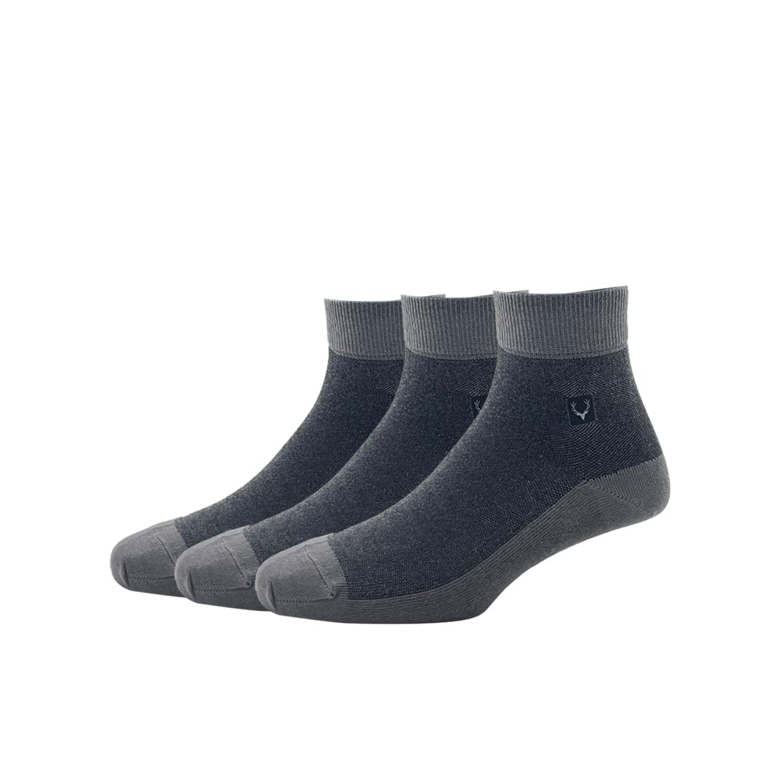 Men'S Cotton Quarter Length Socks (Pack Of 3) - Dark Grey-image-43