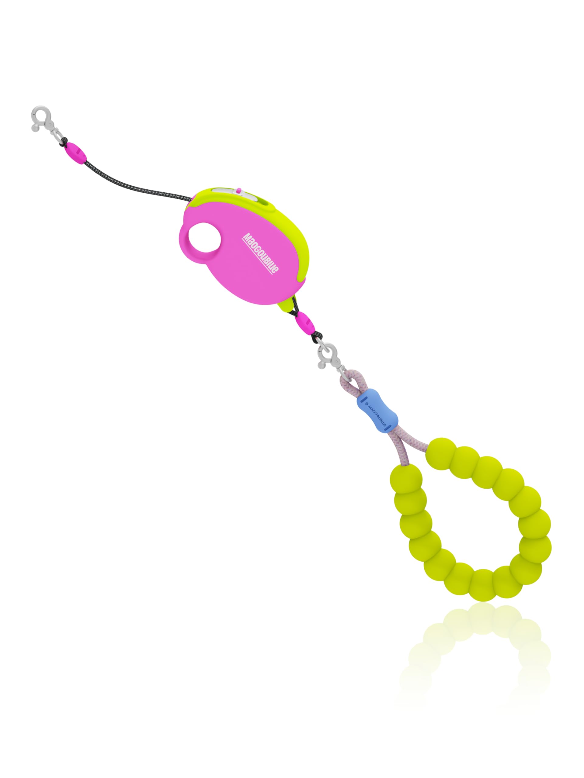 Maogoublue Retractable Dog Leash, 8.2ft Extendable with Cushioned Handle & Reflective Tape, Lightweight 132g for Small Dogs up to 12kg, Tangle-Free Automatic Reel (Creamy Melon)