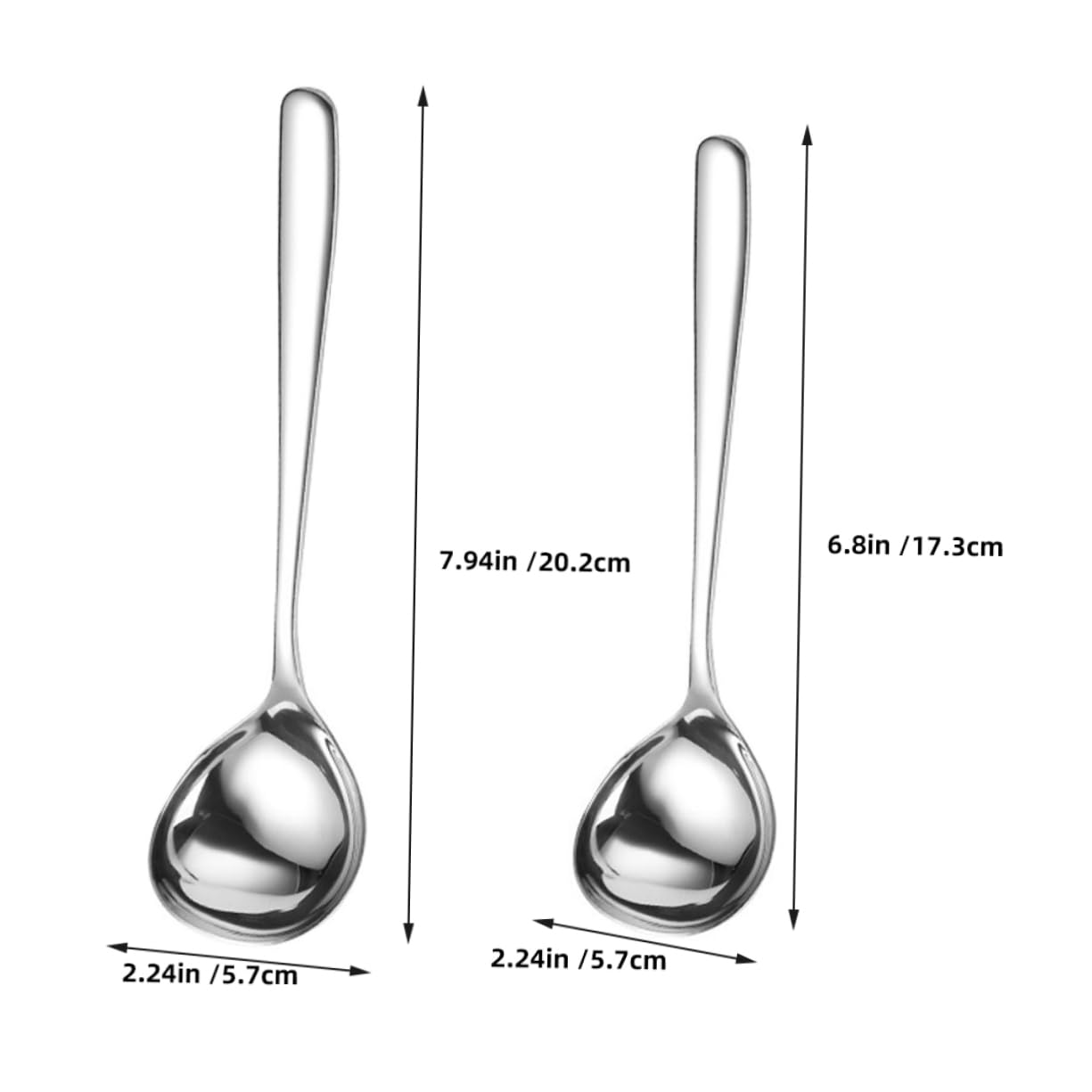 STOBAZA 2pcs Large Soup Spoon Metal Serving Spoon for Hot Pot Buffet Restaurant Home Kitchen