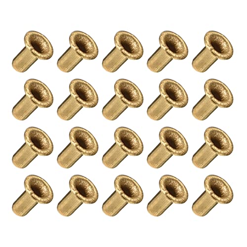 METALLIXITY Traversant Trou Rivet (2.5x5mm) 200Pcs, Cuivre Creux Rivet Écrous - pour PCB Planches, Cuivré