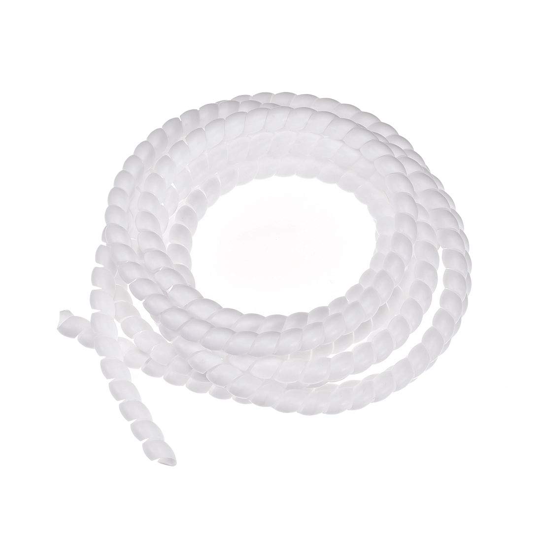 uxcell Flexible Spiral Cable Wrap Wire Cord Wraps Management Sleeve 8mm x 10mm Computer Wire Manage Cord 3 Meters Length White