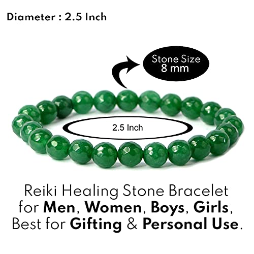 Image of Reiki Crystal Products Certified Natural Crystal Stone 8 mm Diamond Cut /Faceted Beads Bracelet for Men & Women | Reiki Charged Gemstone Bracelet | Multiple Crystal Variants Available