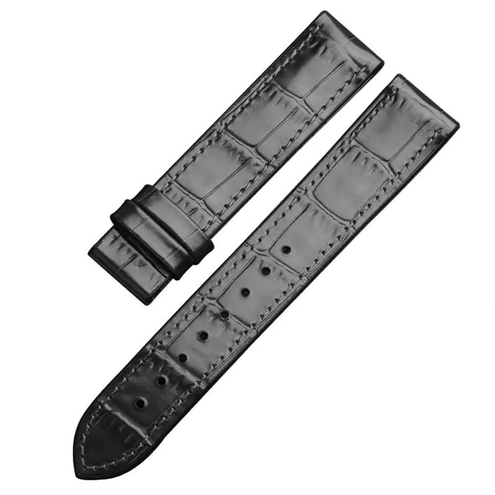 Bracelet de montre en cuir et caoutchouc 20mm pour Tissot 1853 noir