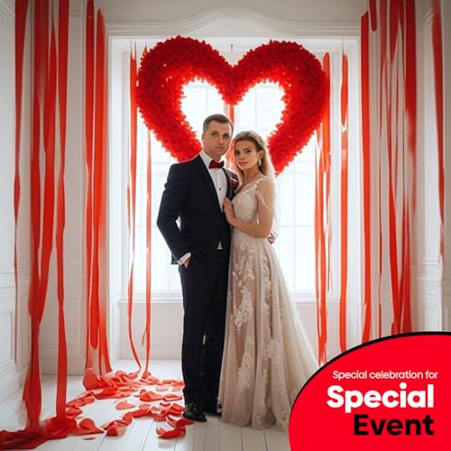 Image of 4 Red Streamers, 328ft Pack of Crepe Paper Party Decorations