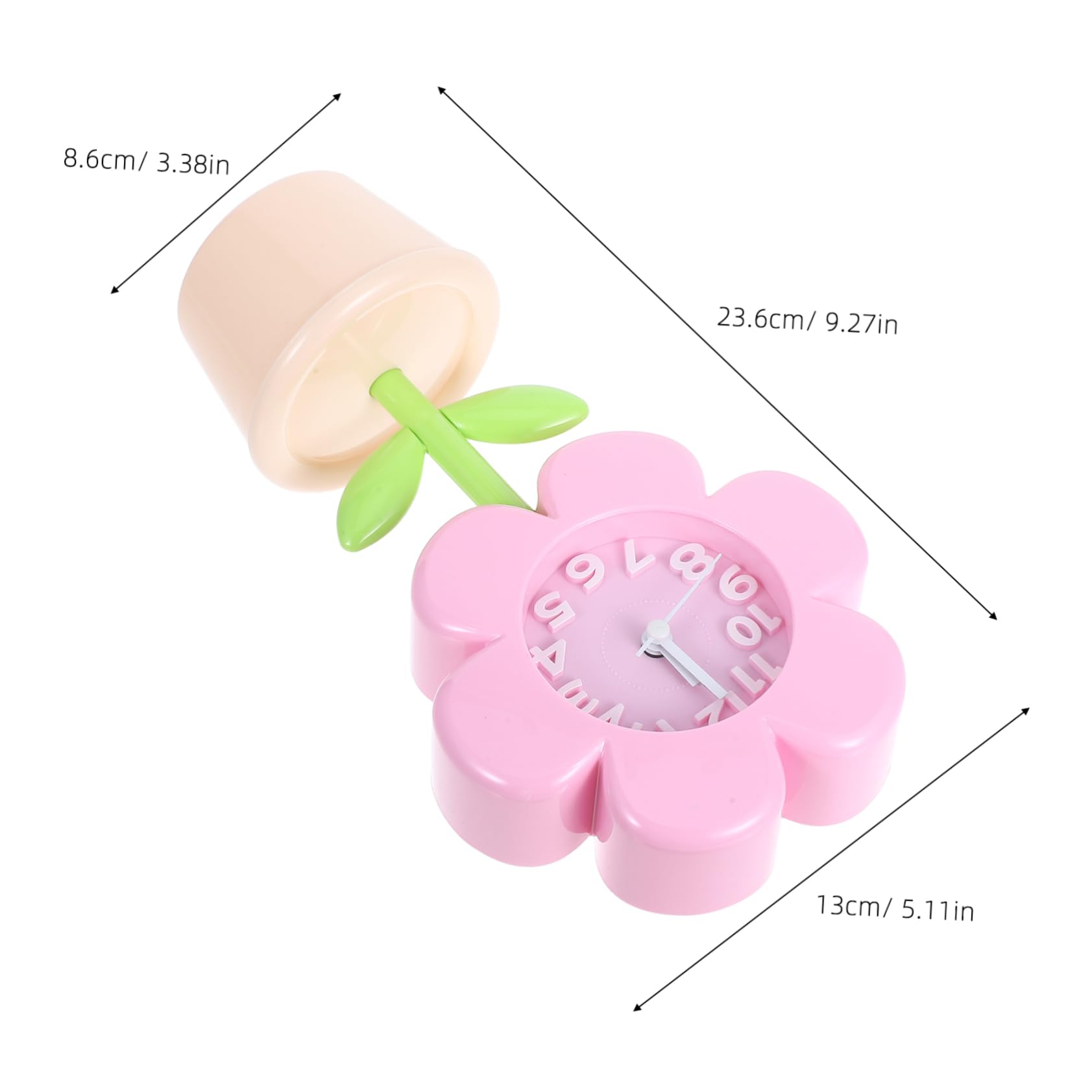 Ciieeo Despertador Infantil Digital de Flores Pequeño Rosa, Mecanismo Silencioso, Material Plástico, para Estudiantes, Adecuado para Dormitorios y Viajes, Reloj de Mesa Decorativo