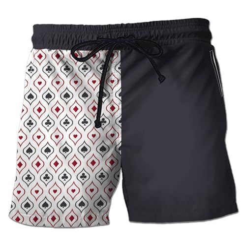 Poker Mens Swim Trunks - Casino Club Men's Beach Shorts, Swim Trunks for Mens with Pockets Set 12