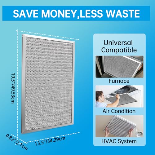Image of UBeesize 14x20x1 Reusable Electrostatic Air Filter HVAC AC Furnace Filter,MERV 8, Washable, Lasts a Lifetime,Permanent Air Filter,Breathe Fresher,Home And Office(Actual Size:13.5x19.5x0.82 Inch)