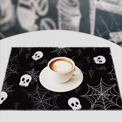 Set de table Halloween gothique lavable lot de 6 pour repas - 8