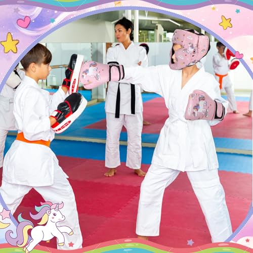 Image of Arrowbash Boxing Headgear and Gloves Set for Kids 6oz Boxing Gloves and Wrestling Headgear Sparring Equipment for Boxing Kickboxing Muay Thai BJJ Karate Training