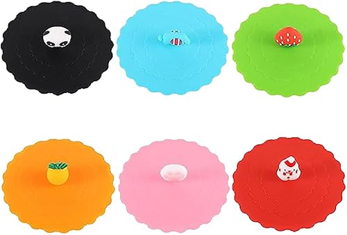 6 fundas de silicona para tazas de café, bonitas tapas de silicona para tazas de vidrio, tapas de bebidas, tapa de taza de té para bebidas frías y disponible en Yaxa Peru