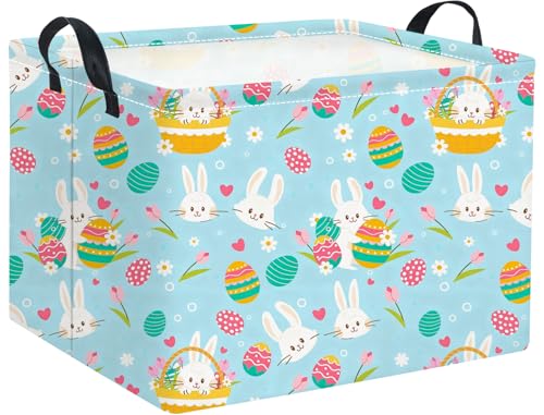Image of Rectangular Flower Easter Basket for Kids - Baby Storage Bin and Organizer, Shelf, Book Basket, Room Decor