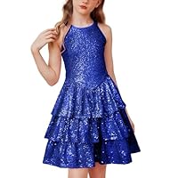 GRACE KARIN Girls Sequin Party Dress Kids Sparkly Formal Birthday Teen Special Occasion Fancy Pageant Dresses Size 6-14