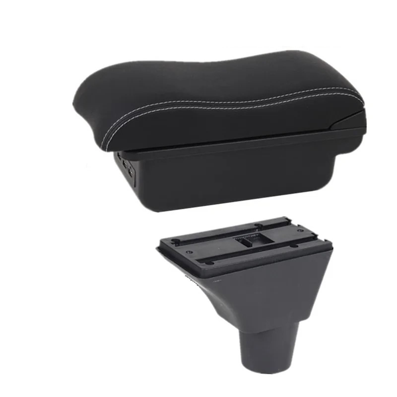 Hguvsjd Armrest Box For Sandero For Stepway For Logan 2 Armrest Storage Box Retrofit Accessories Car Armrests(B Black white 3USB)