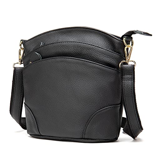 Eysee Shoulder Bags, Women Pouch, Cowhide Leather Cossbody Bags Multicolor, Black2