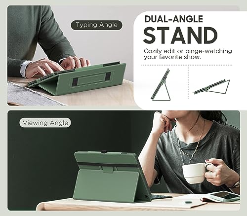Image of MoKo Case Fits All-New Amazon Kindle Fire HD 10 & 10 Plus Tablet (13th /11th Generation, 2023 /2021 Release) 10.1 inch - Slim Folding Stand Cover with Auto Wake /Sleep, Celadon