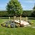Shine Company 4981N 5 Ft. Cedar Wood Garden Bridge with Side Rails, Natural