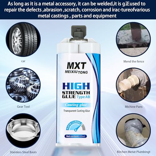 Metallkleber - 130ml 2 Komponenten Kleber Epoxidharz für Metall, Flüssigmetall Kleber zum Schweißen & Reparieren, Hochfester Klebstoff für Kunststoff, Holz, Keramik