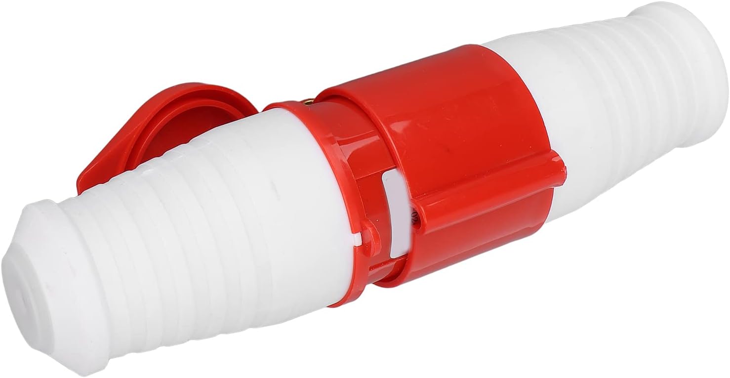 Industrial Plug, 4Pin 32A CEE Male Female Socket Connector IP44 Prevent Aging Industrial Connectors Red for Industry 220‑380V