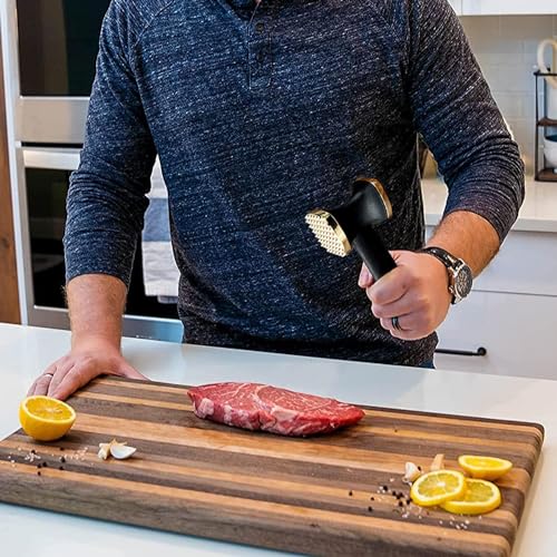 Kitchen Meat Tenderizer,Heavy Duty Manual Hammer Mallet Tool,Meat Hammer Used for Steak, Chicken, Fish (Golden) - Image 5