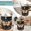 Starry Night Moths Butterfly Round Laundry Basket Collapsible Laundry Hamper with Handles Toys Clothes Organizer Bin For Home Bathroom Bedroom Dorm Nursery #4