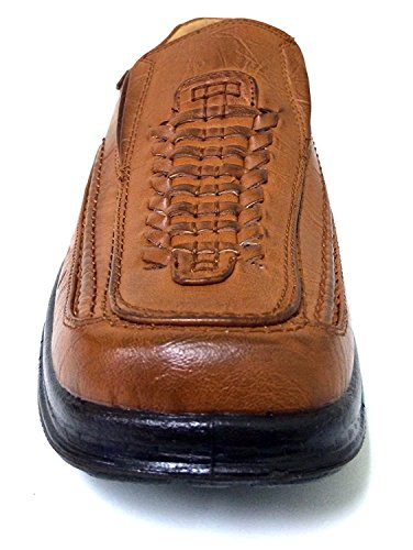 A1V2751B Men's Dress Sandals Closed Toe Elastic Gores Huarache Loafer Slip-on Casual Shoes Black, Tan3