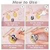 SUPERFINDINGS 2 Stück Ovale Leere Broschen Anstecknadeln Goldener Hochzeitsstrauß Bilderrahmen Blumenstrauß Anhänger Legierung Pullover Schal Clip Glaskuppel Hochzeitsstrauß Foto Anhänger #3