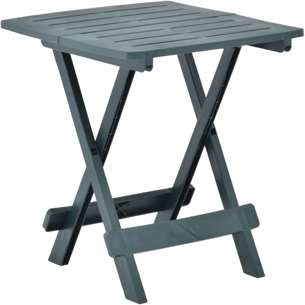 Folding Patio Table Green,Outdoor Tables,Side Table,Dining Table,Garden Table,Coffee Table,Lounge Table,Foldable for Easy Storage and Transport,for Living Room,Balcony,Porch,17.7"x16.9"x19.7" Plastic
