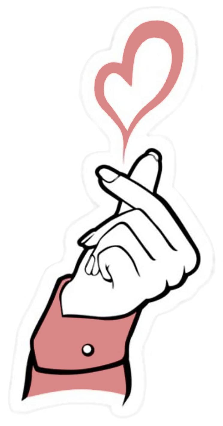 SS Ds - Love Finger Heart Saranghae - Vinyl Decal Sticker 4 5 X 2 32 inch Cars