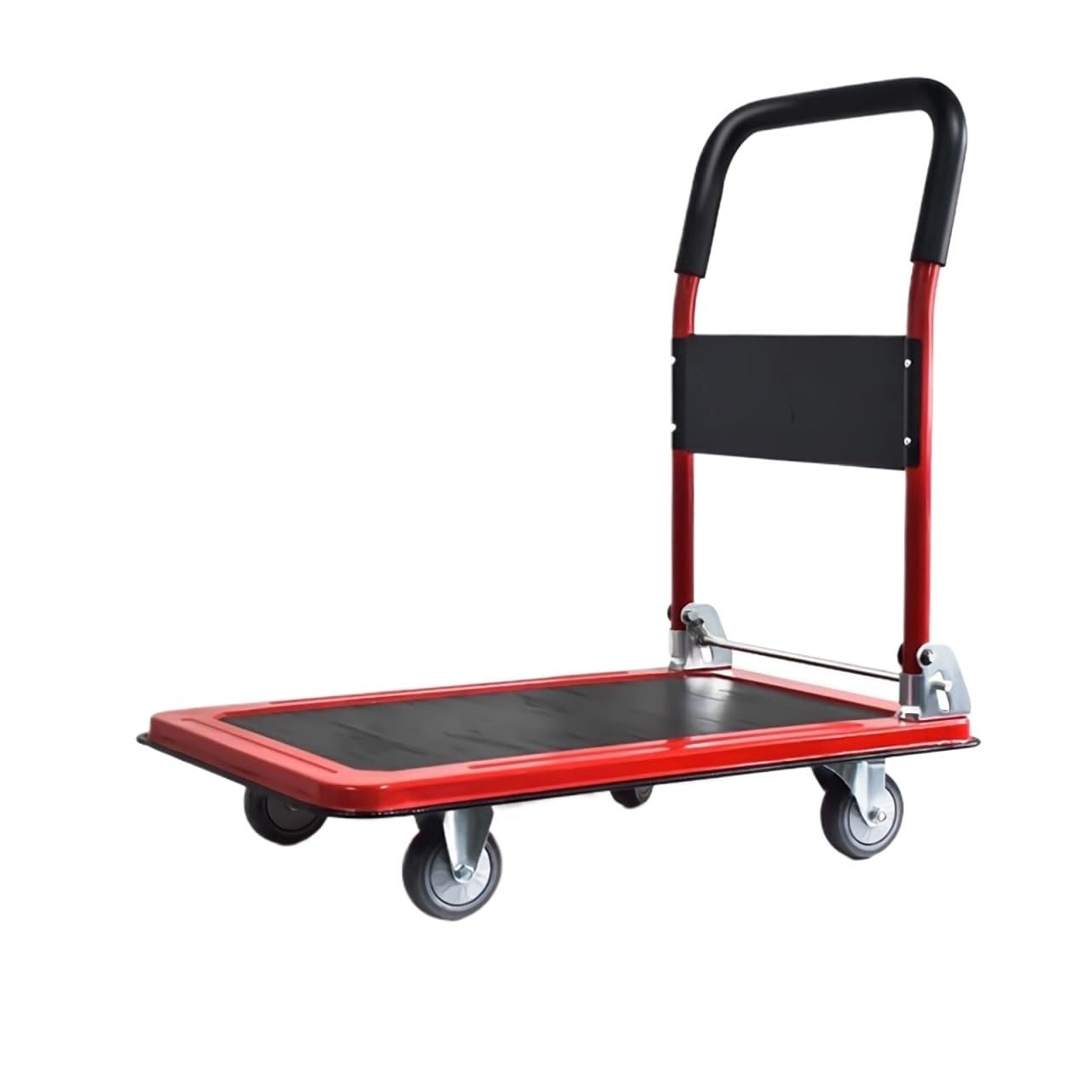 KFGISD, Flatbed Cart Steel Platform Truck Folding Hand Cart With Swivel Wheels For Bookstore,Hand Trolleys