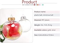 Vista 5 de Ochine Bolas de adorno rellenables de plástico transparente, irrompibles, adornos de bolas de Navidad transparentes para Navidad, Halloween